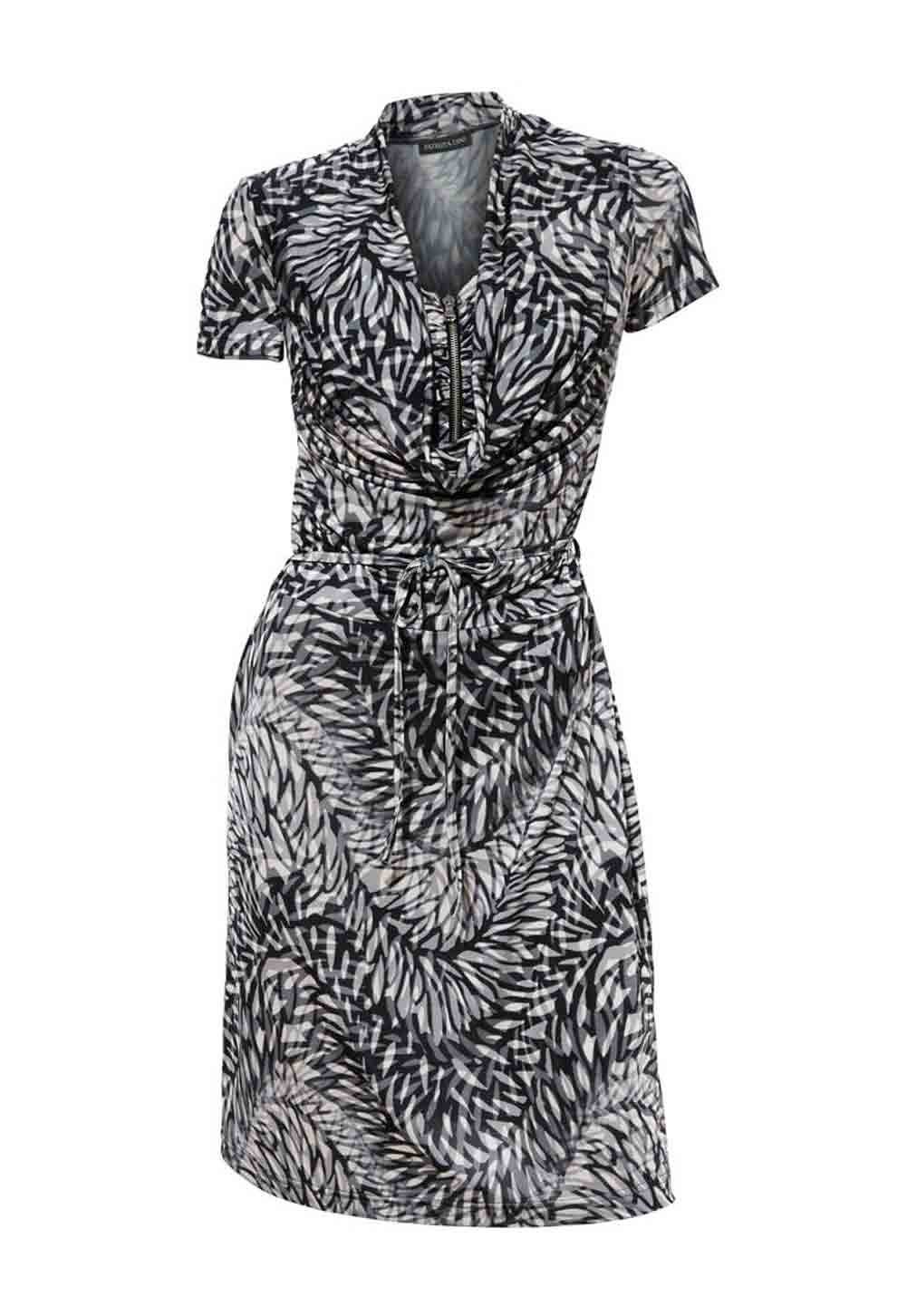Patrizia Dini Damen Designer-Kleid, grau-creme