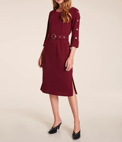 Ashley Brooke Damen Designer-Kleid, bordeaux