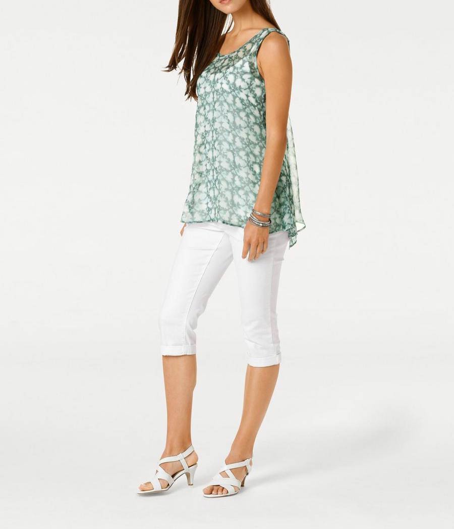 Linea Tesini Damen Designer-Chiffon-Blusentop-Duo, bunt