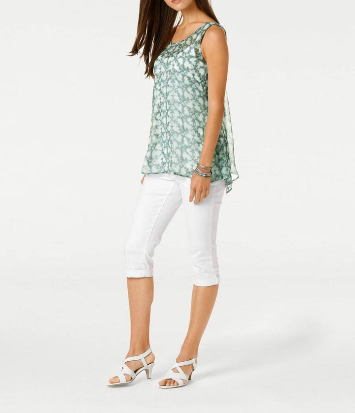 Linea Tesini Damen Designer-Chiffon-Blusentop-Duo, bunt