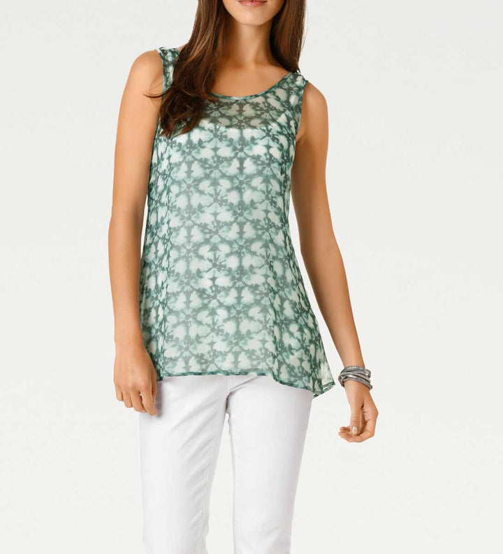 Linea Tesini Damen Designer-Chiffon-Blusentop-Duo, bunt