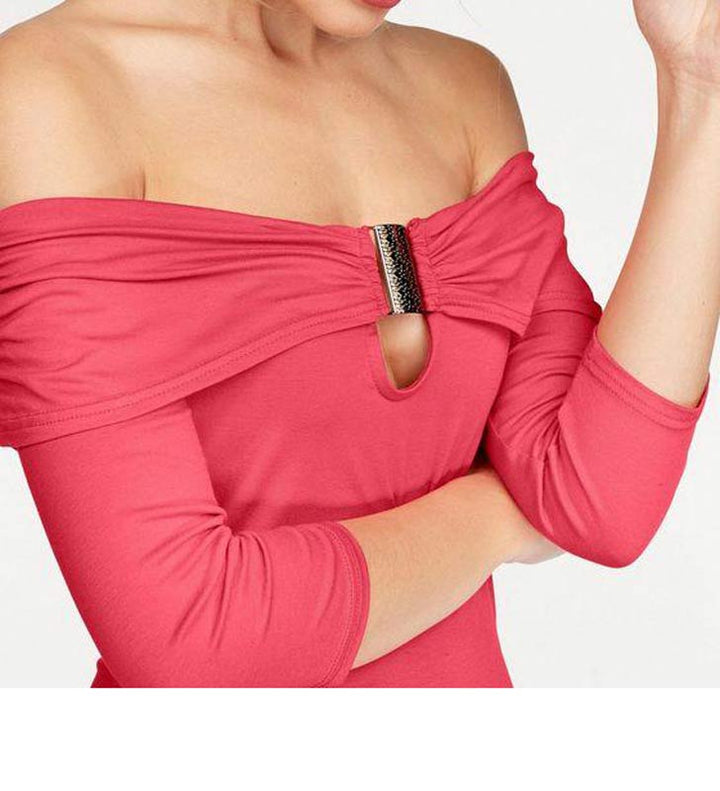 Melrose Damen Carmenshirt, hummer
