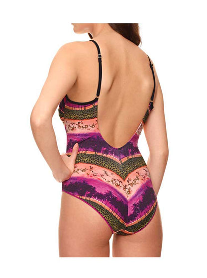 Heine Damen Badeanzug m. Perlen, pink-bunt