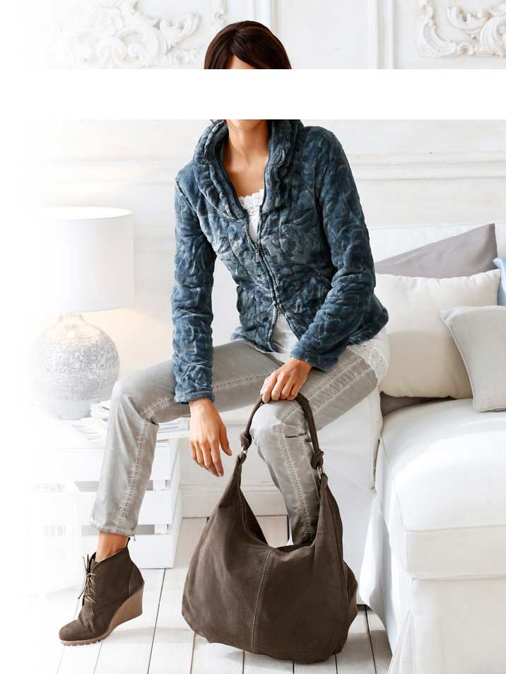 Linea Tesini Designer-Nickijacke, petrol