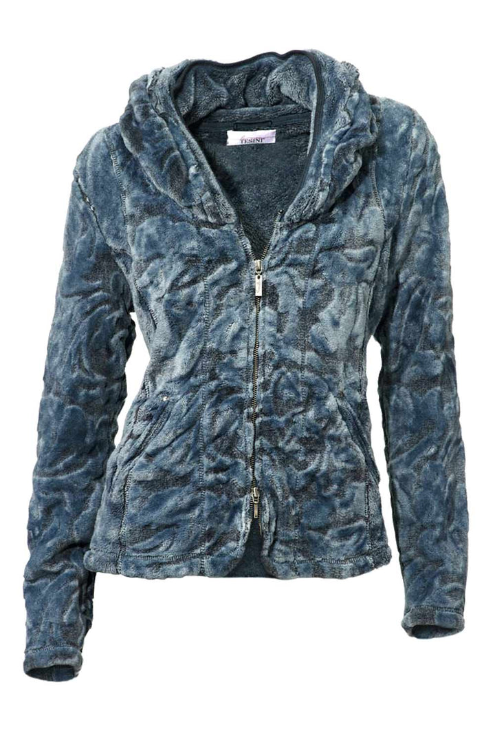 Linea Tesini Designer-Nickijacke, petrol