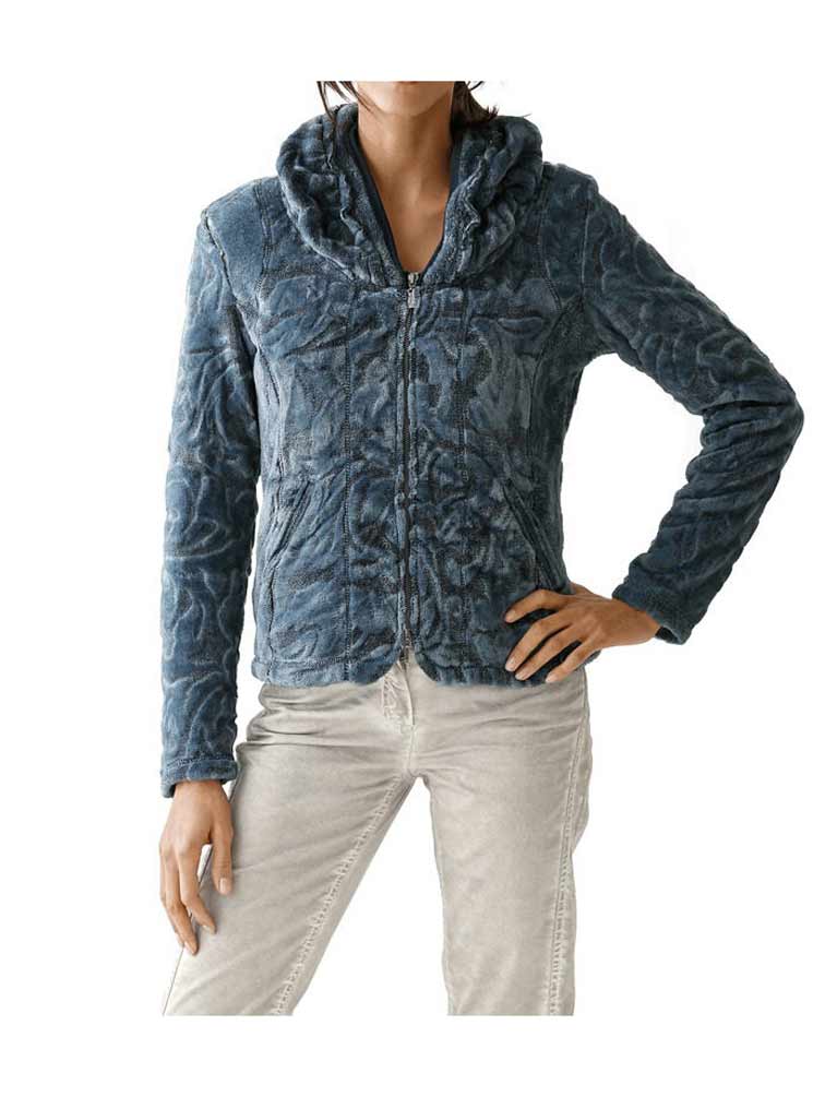 Linea Tesini Designer-Nickijacke, petrol