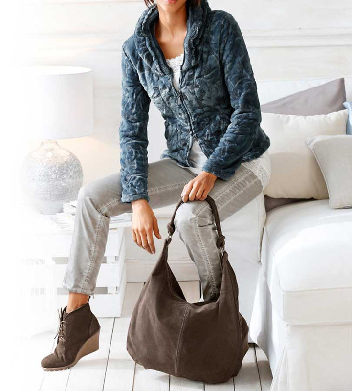 Linea Tesini Designer-Nickijacke, petrol