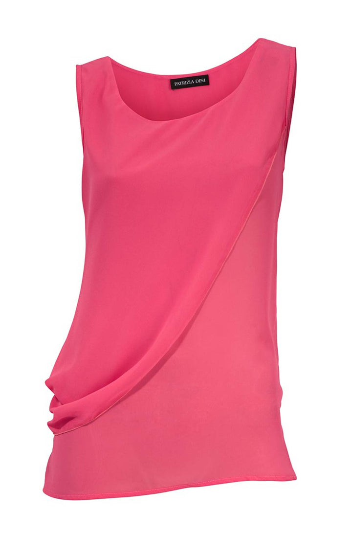 Patrizia Dini Damen Designer-Chiffon-Blusentop, koralle