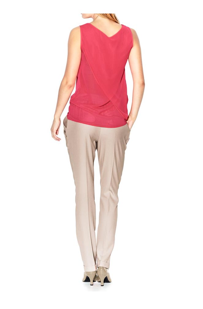 Patrizia Dini Damen Designer-Chiffon-Blusentop, koralle