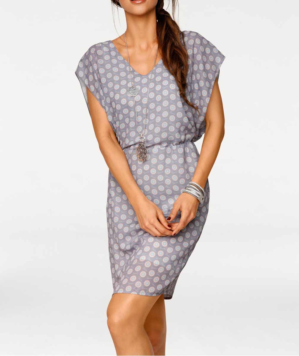 Heine - Best Connections Damen Druckkleid, grau