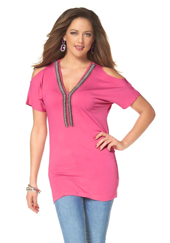 Melrose Shirt mit Strass, pink