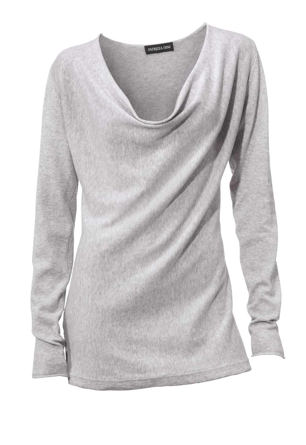 HEINE Damen Designer-Feinstrickpullover, grau-melange