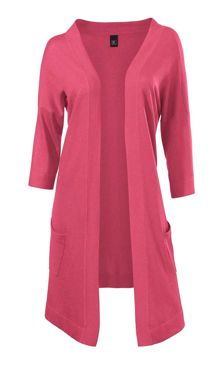 Heine - Best Connections Damen Longstrickjacke mit Kaschmir, himbeere