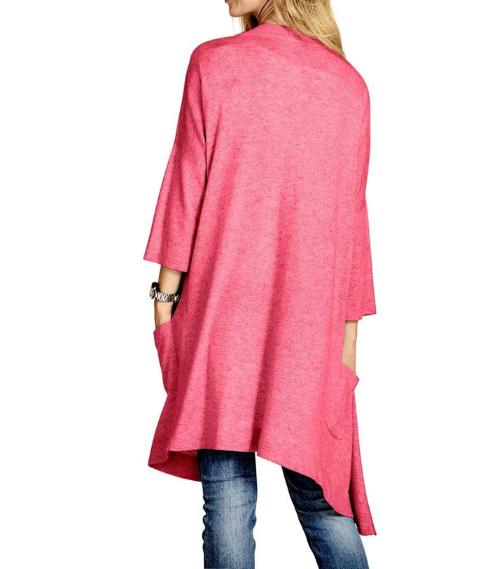 Heine - Best Connections Damen Longstrickjacke mit Kaschmir, himbeere