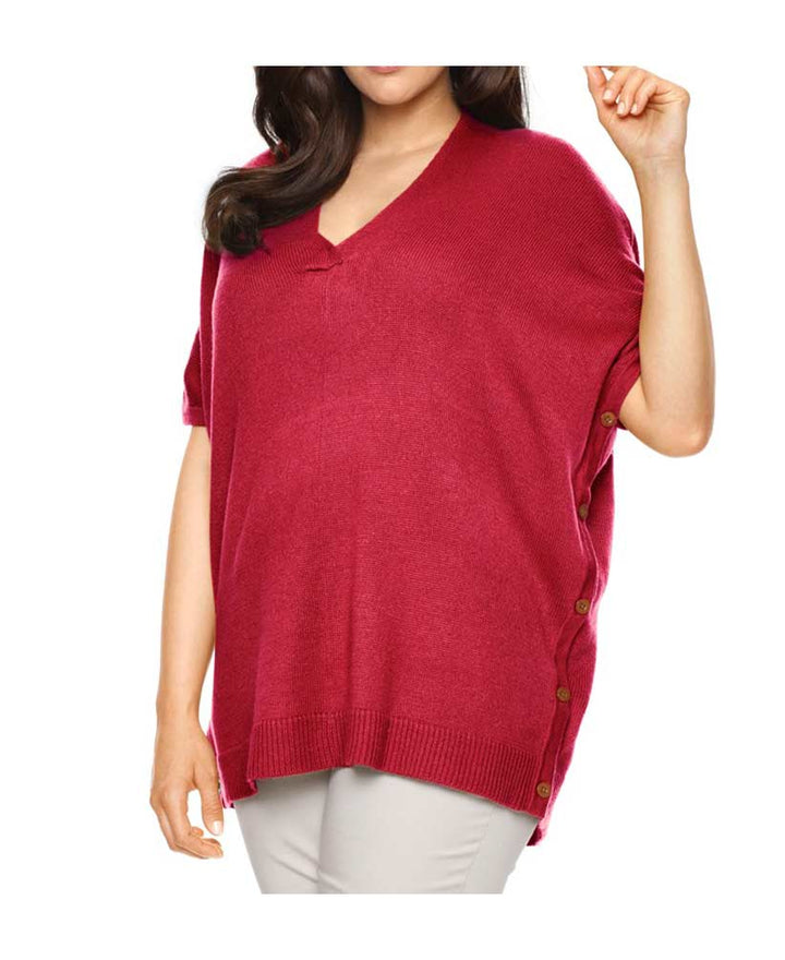 Heine-Best Connections Damen Wandlungs-Longpullover, rot