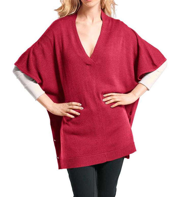Heine-Best Connections Damen Wandlungs-Longpullover, rot