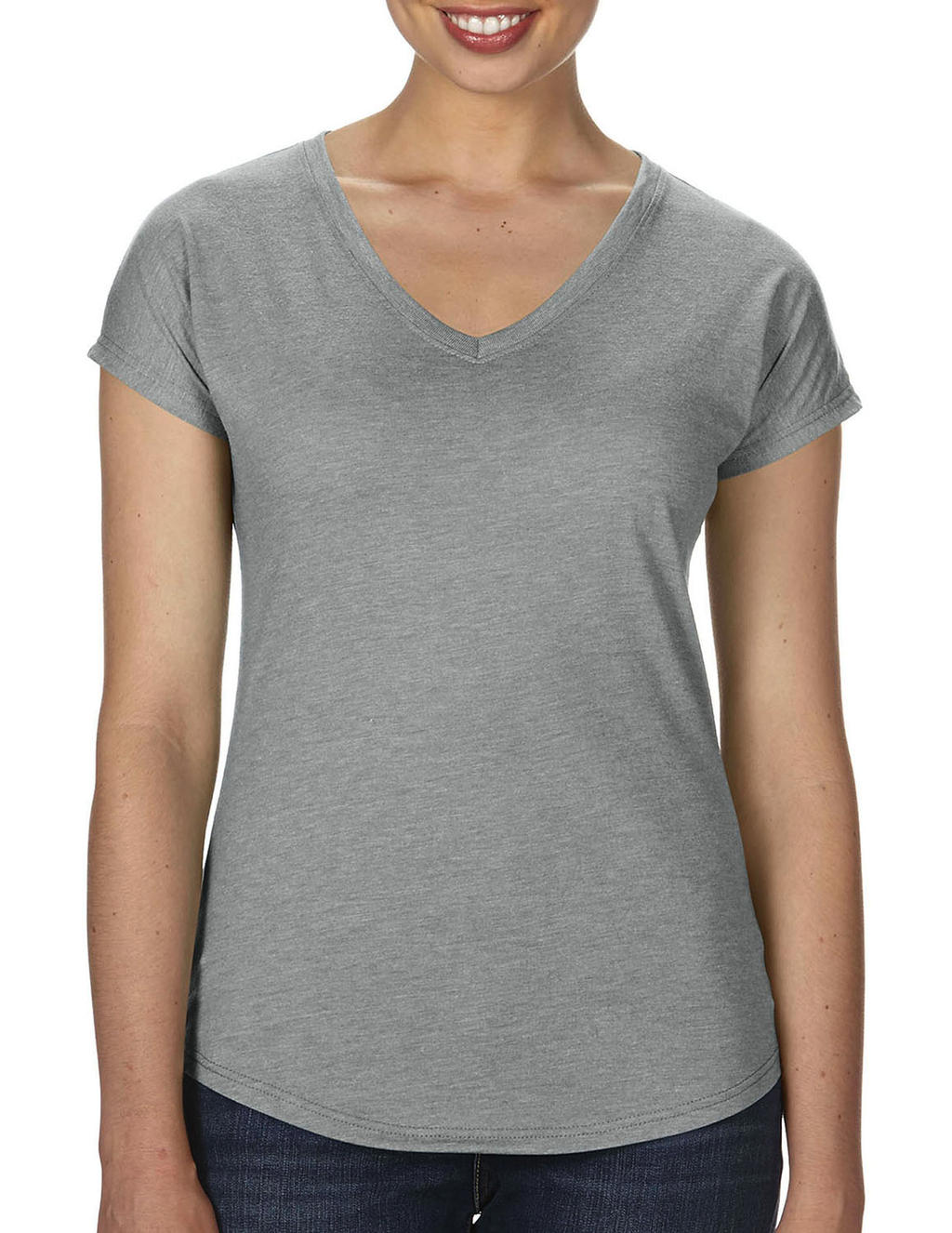 Anvil Women`s Tri-Blend V-Neck Damen T-Shirt