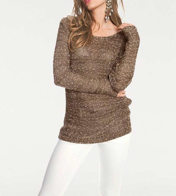 Rick Cardona Damen Designer-Pullover, braun-gold