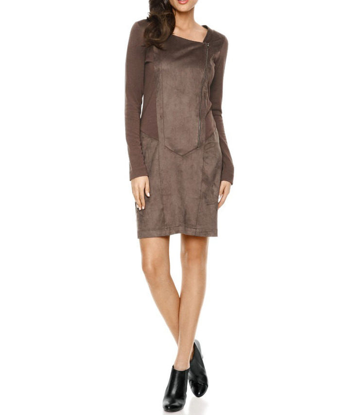 Heine - Best Connections Damen Reißverschluß-Patchkleid, taupe