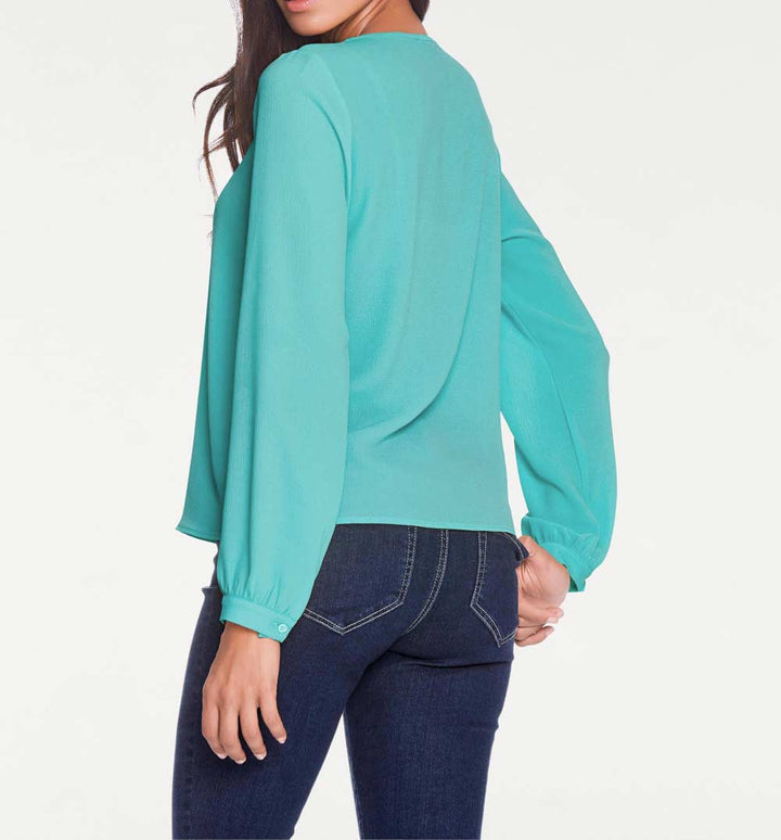 Ashley Brooke Damen Designer-Bluse m. Ketten, türkis