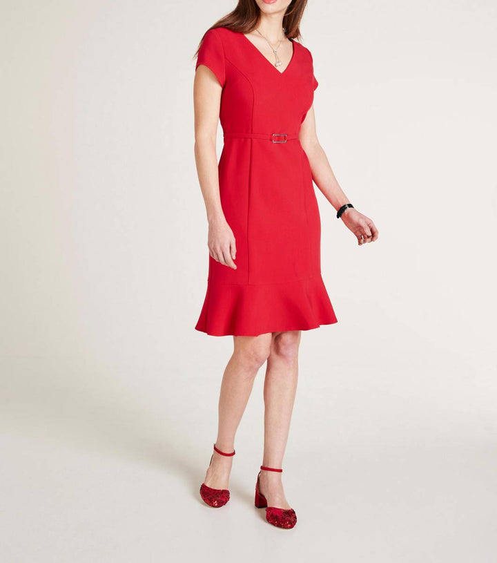 Ashley Brooke Damen Designer-Optimizer-Etuikleid, rot