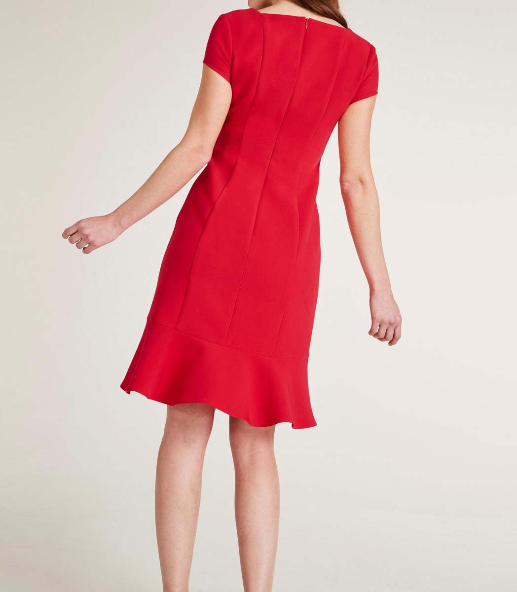 Ashley Brooke Damen Designer-Optimizer-Etuikleid, rot