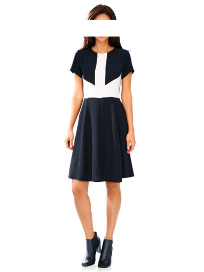 Ashley Brooke Damen Designer-Kleid, marine-cremeweiß