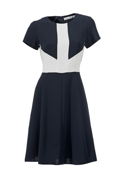 Ashley Brooke Damen Designer-Kleid, marine-cremeweiß