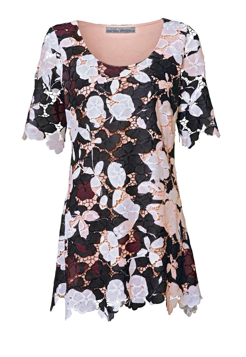Ashley Brooke Damen Designer-Spitzentunika, bunt