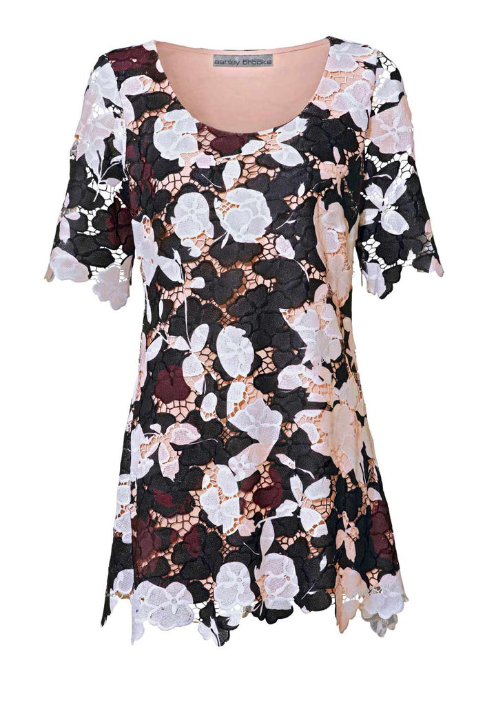 Ashley Brooke Damen Designer-Spitzentunika, bunt