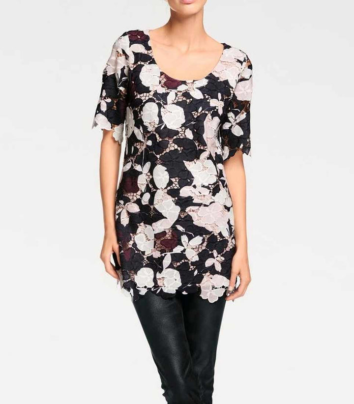 Ashley Brooke Damen Designer-Spitzentunika, bunt