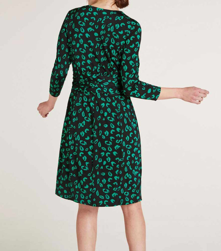 Ashley Brooke Damen Designer-Druckkleid, schwarz-grün