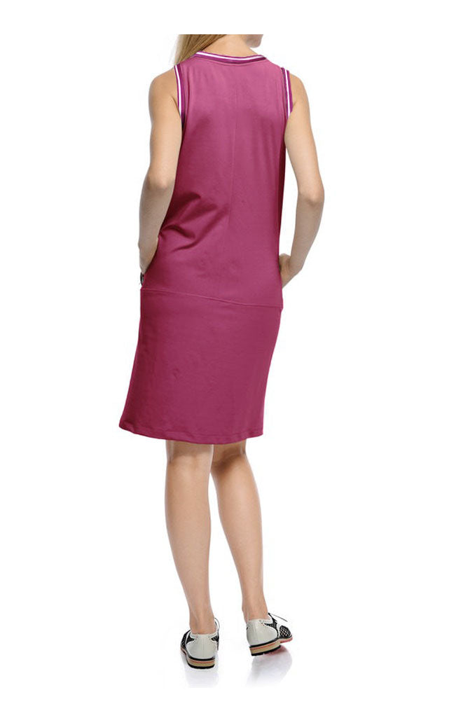 Heine - Best Connections Damen Etuikleid, fuchsia-weiß