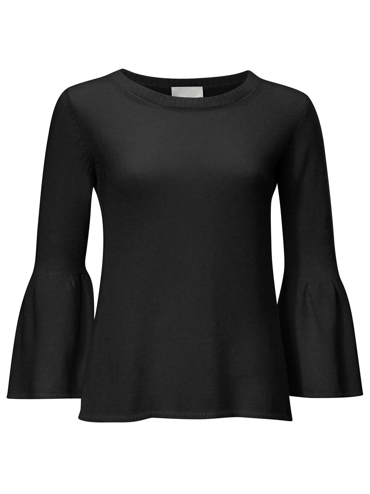 Heine Damen Pullover mit Volants, schwarz