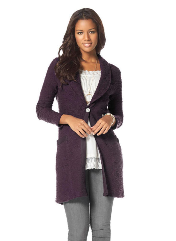 Boysens Damen Strickmantel, lila