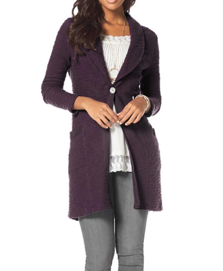 Boysens Damen Strickmantel, lila