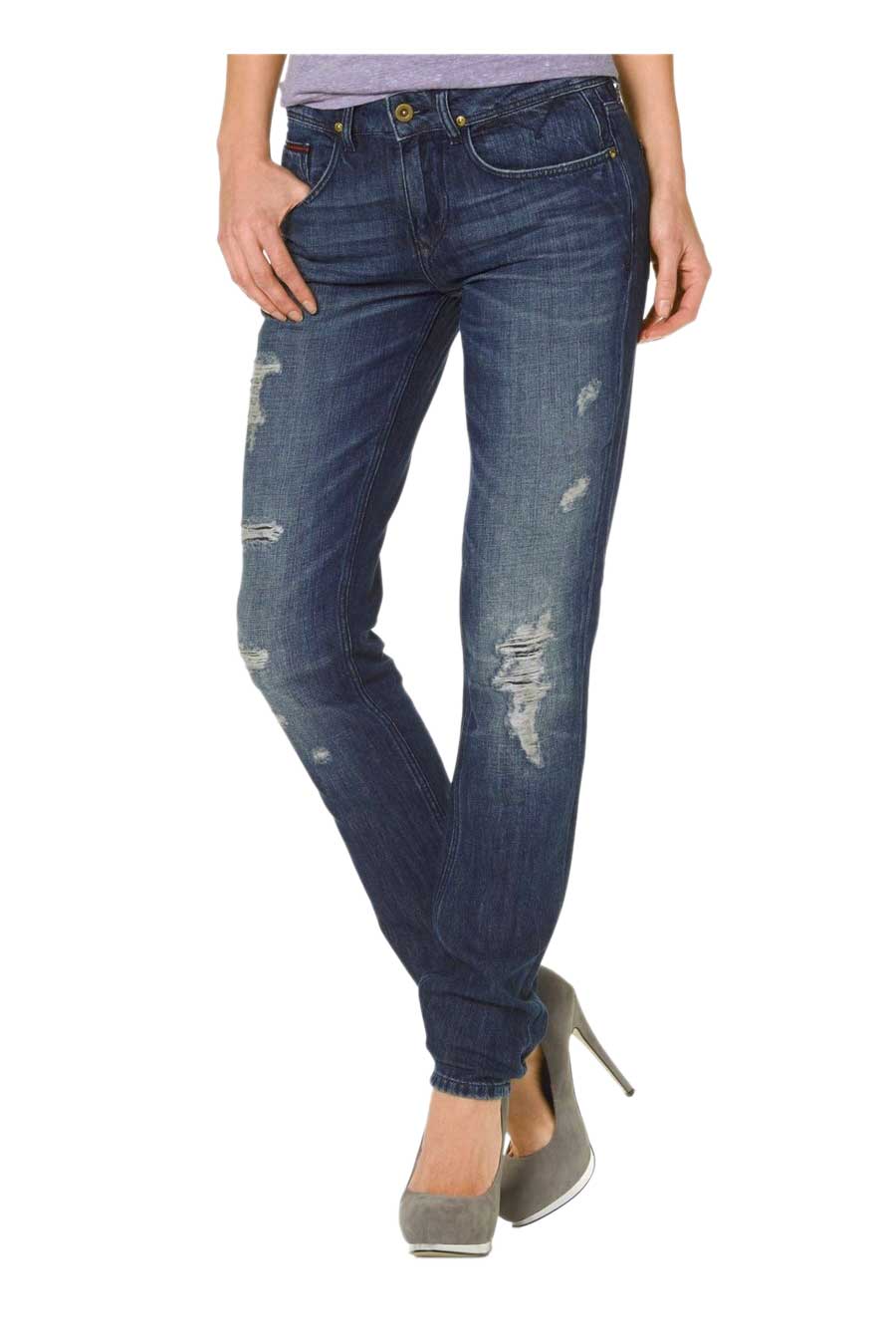 Hilfiger Denim Damen Marken-Jeans, blau used