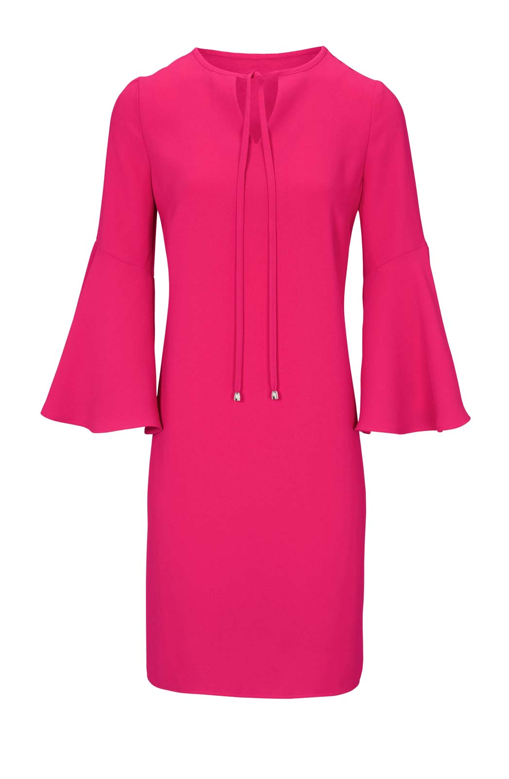 Rick Cardona Damen Designer-Kleid mit Volants, pink