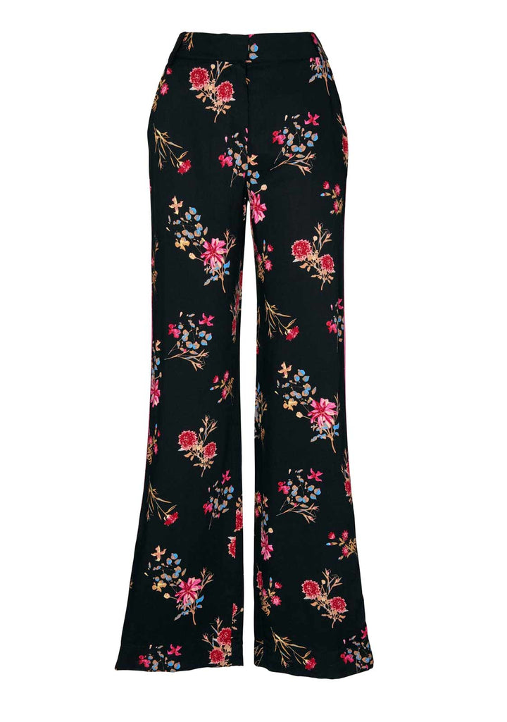 Heine Damen Druckhose, schwarz-bunt