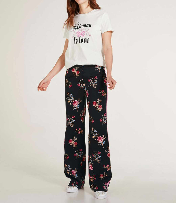 Heine Damen Druckhose, schwarz-bunt