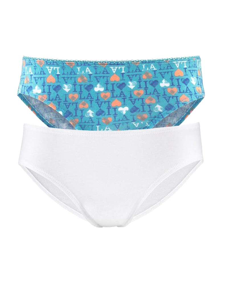 Schiesser Marken-Kinder-Slip-Set, blau-weiß