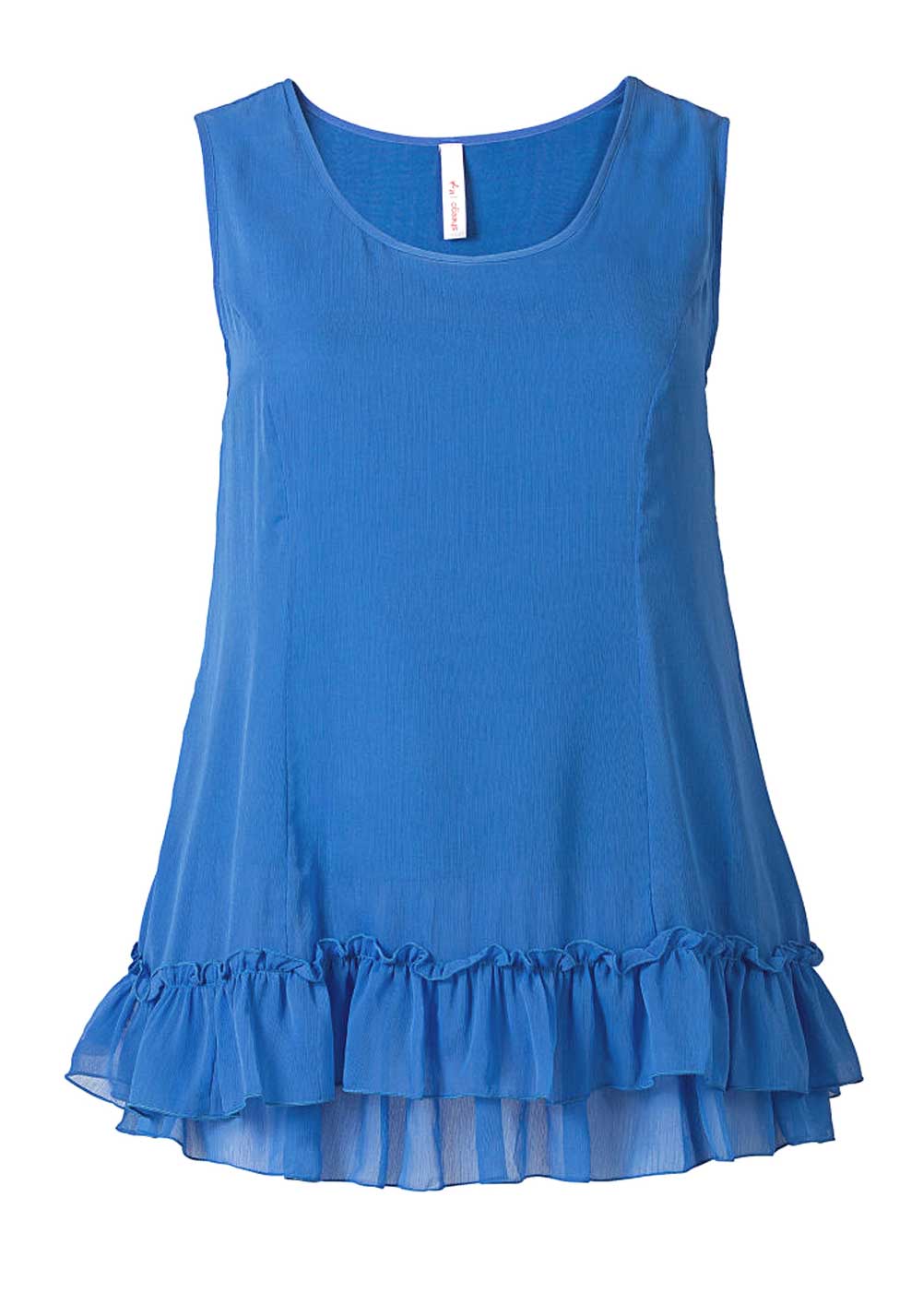 Sheego Damen Chiffon-Volanttop, royalblau