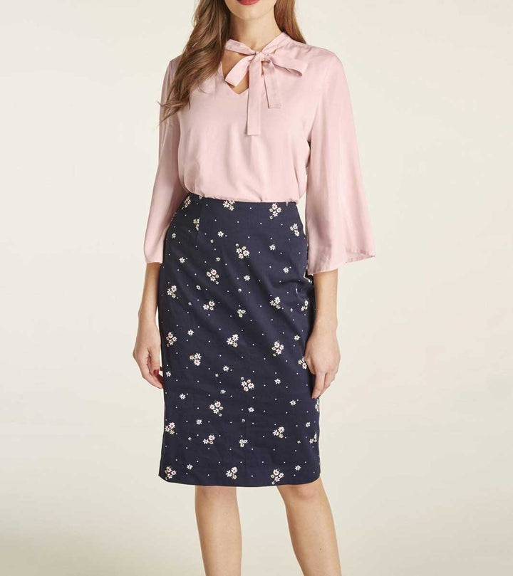 Heine Damen Bluse mit Schluppe, rosé