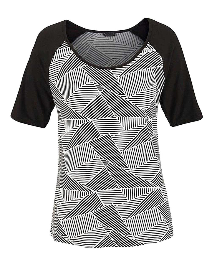 Laura Scott Damen Shirt, schwarz-weiß