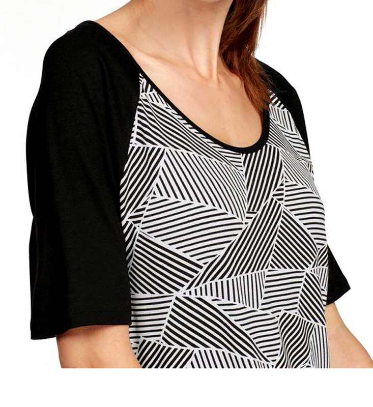 Laura Scott Damen Shirt, schwarz-weiß