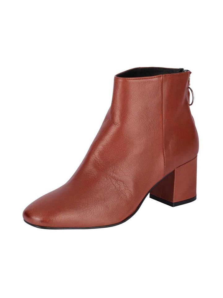 Heine Damen Lederstiefelette, rostbraun