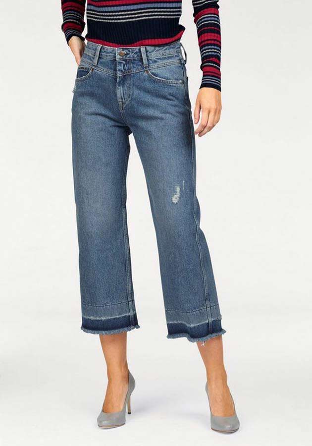 Pepe Jeans Damen Marken-Culottejeans, blau