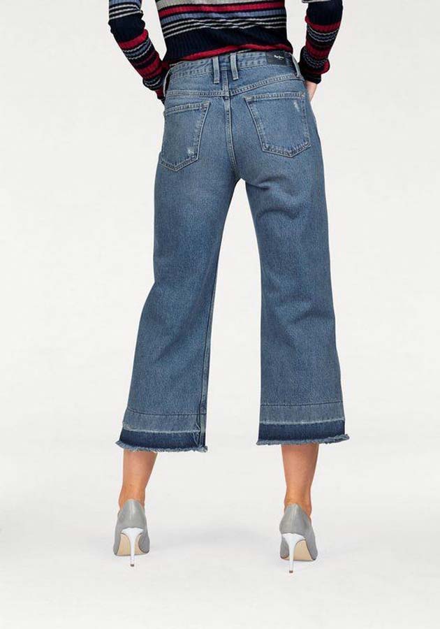 Pepe Jeans Damen Marken-Culottejeans, blau