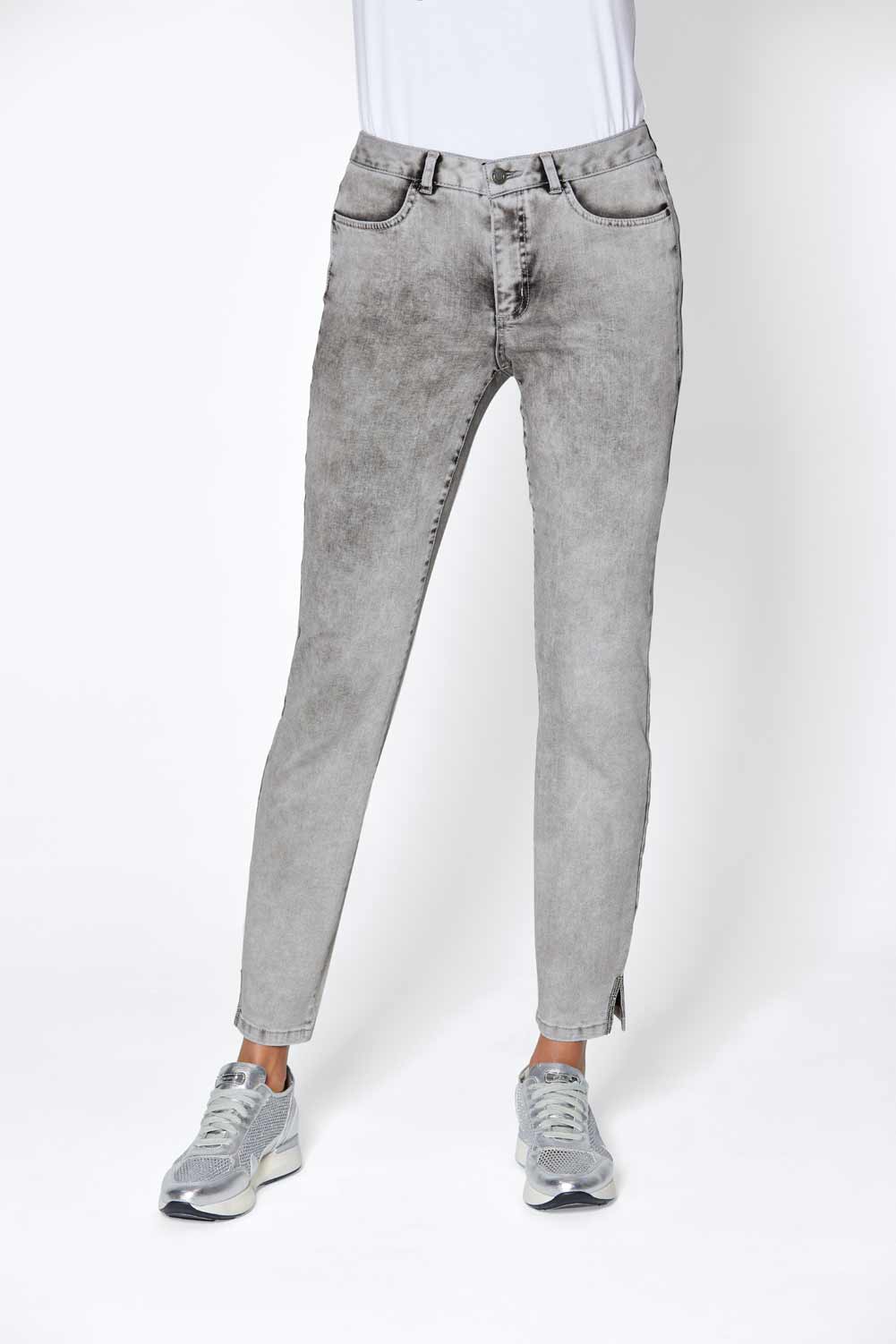 CRéATION L PREMIUM Damen Luxus-Stretch-Jeans, grey-denim