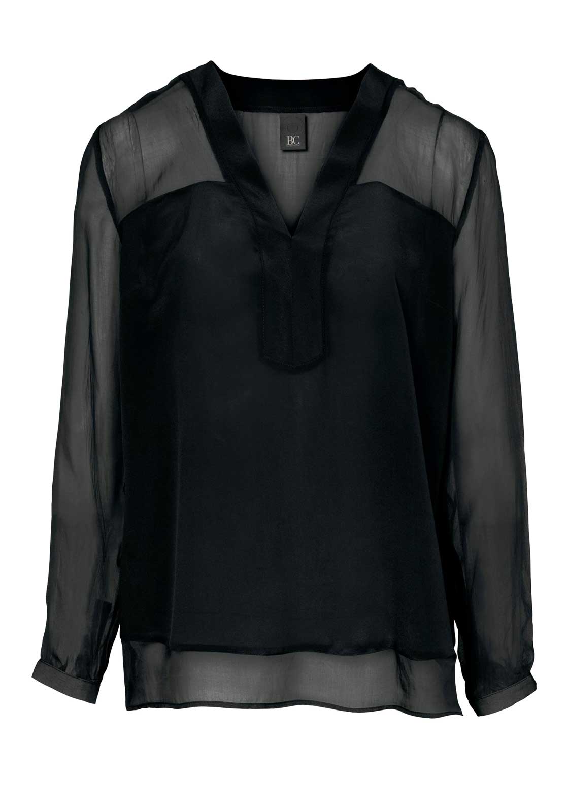 Heine - Best Connections Damen Seidenbluse, schwarz